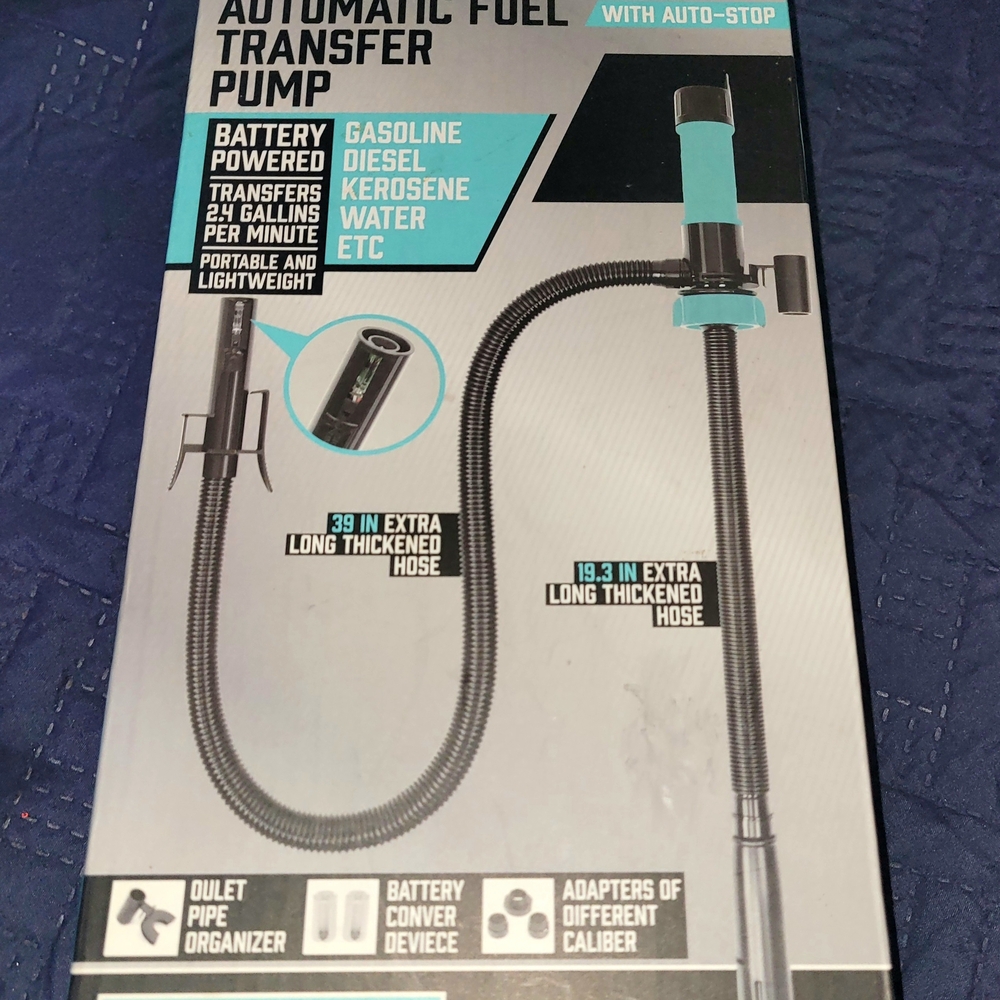 Automatic Fuel Transfer Pump with Auto-Stop - Black and Blue